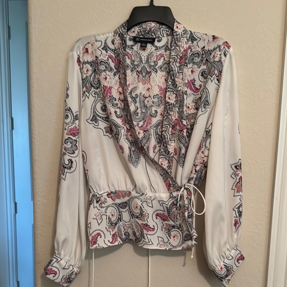 Floral Paisley Wrap Top